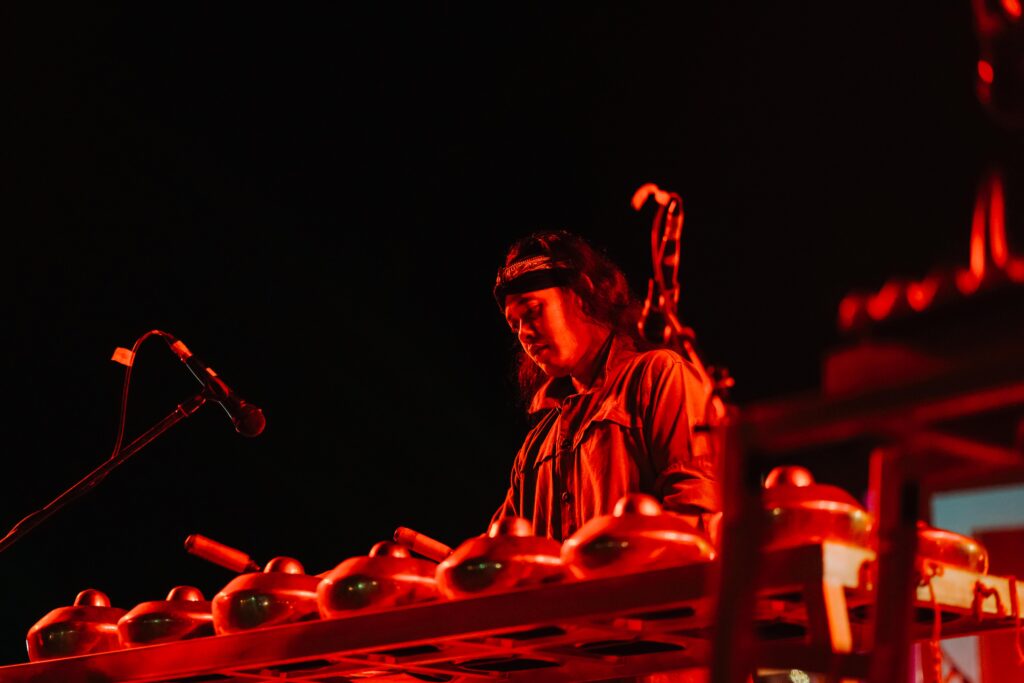 Sudar on stage with the bonang